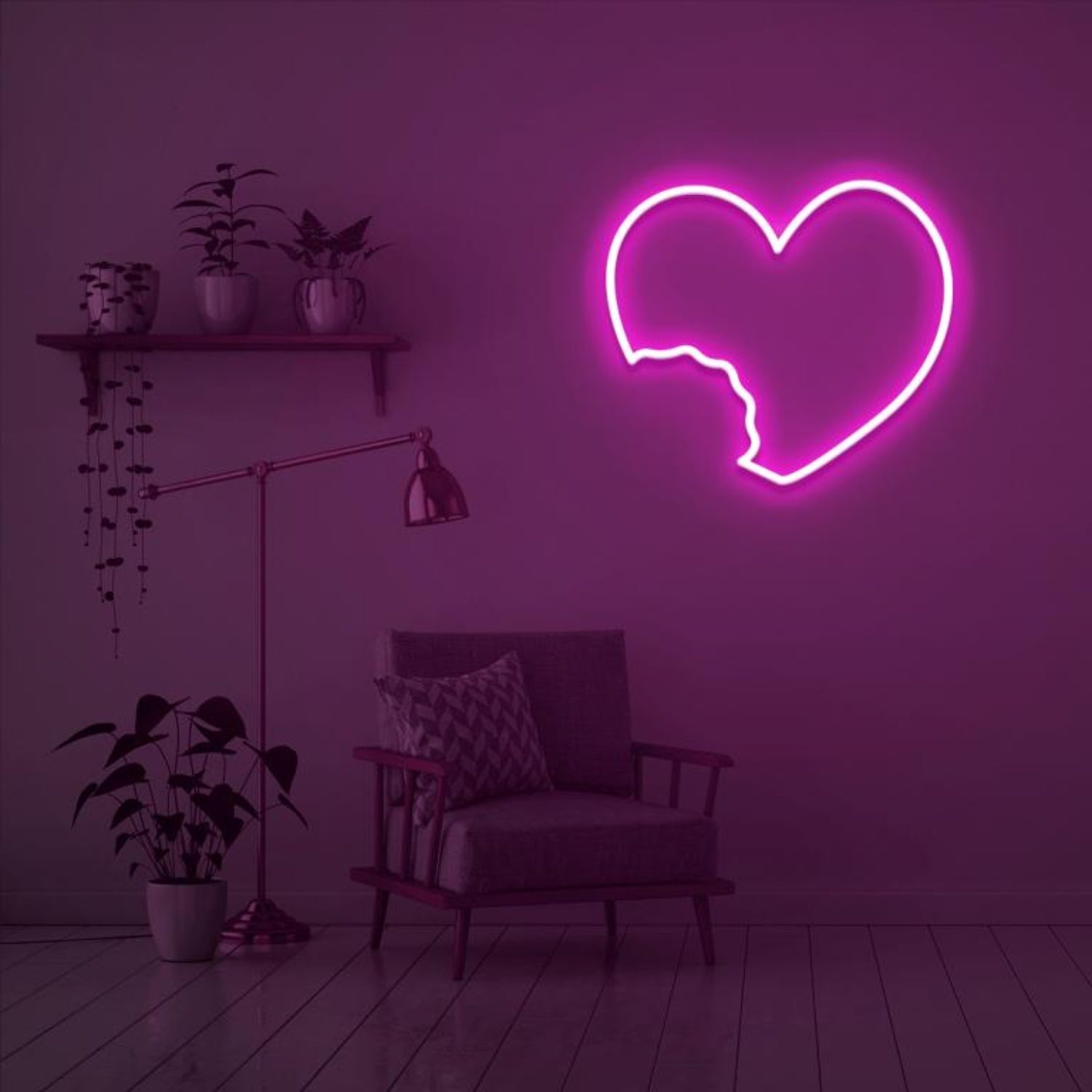 Vibrant Red Bitten Heart Led Neon Sign For Indoor Wall Decor | Shineneon