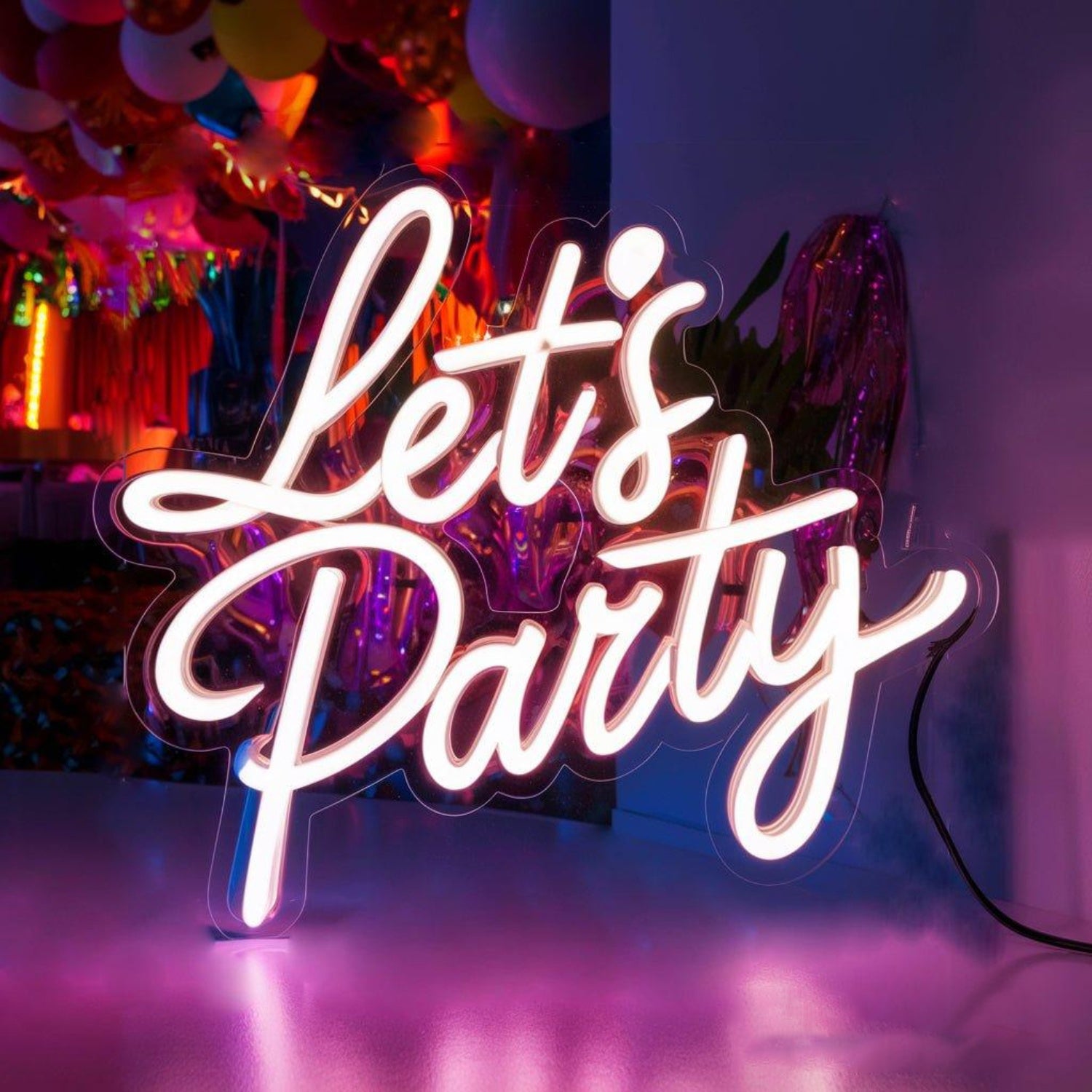 Vibrant Red Lets Party Led Neon Sign For Indoor Celebrations | Shineneon