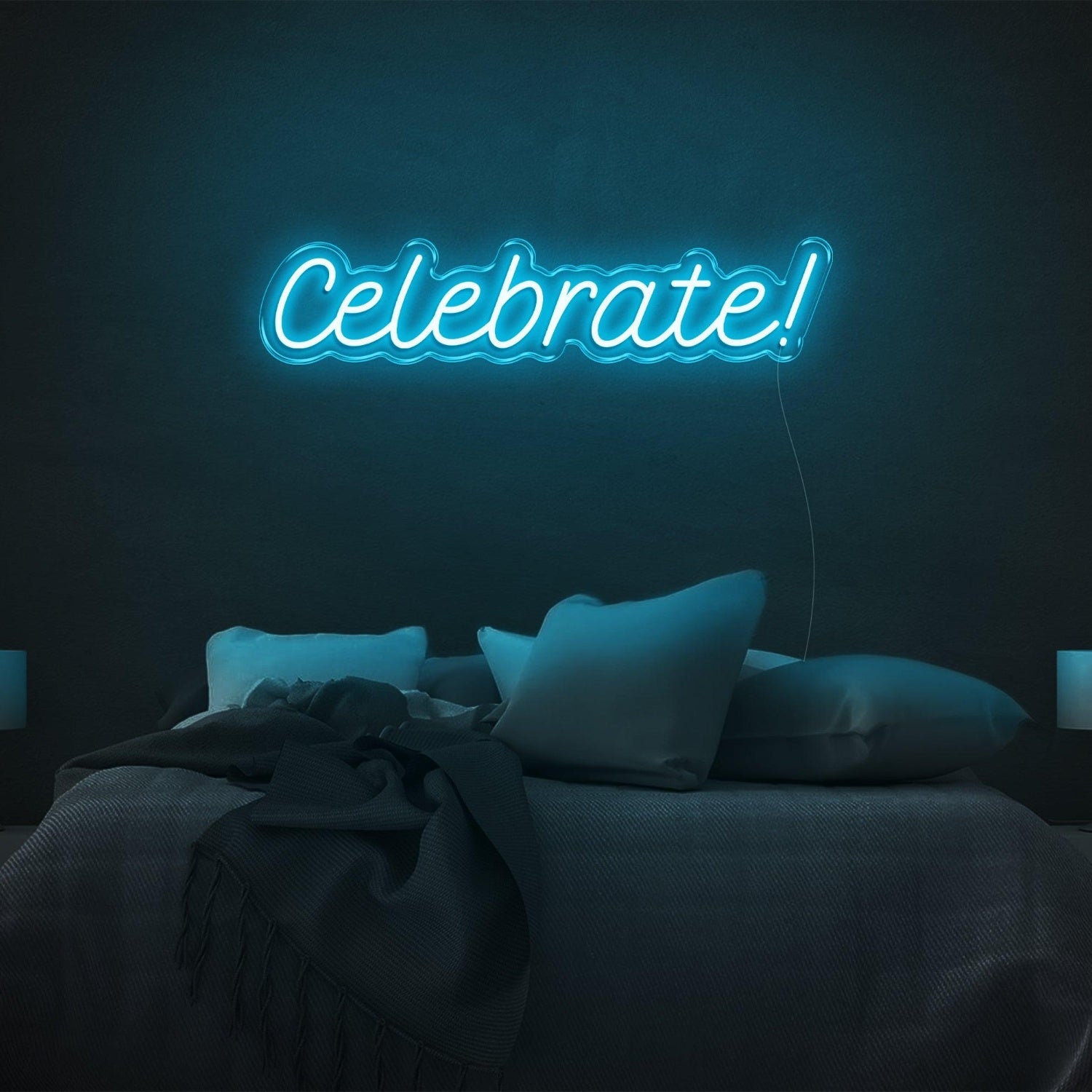 Vibrant Teal Celebration Led Neon Sign For Bedroom Decor And Party Ambiance | Shineneon