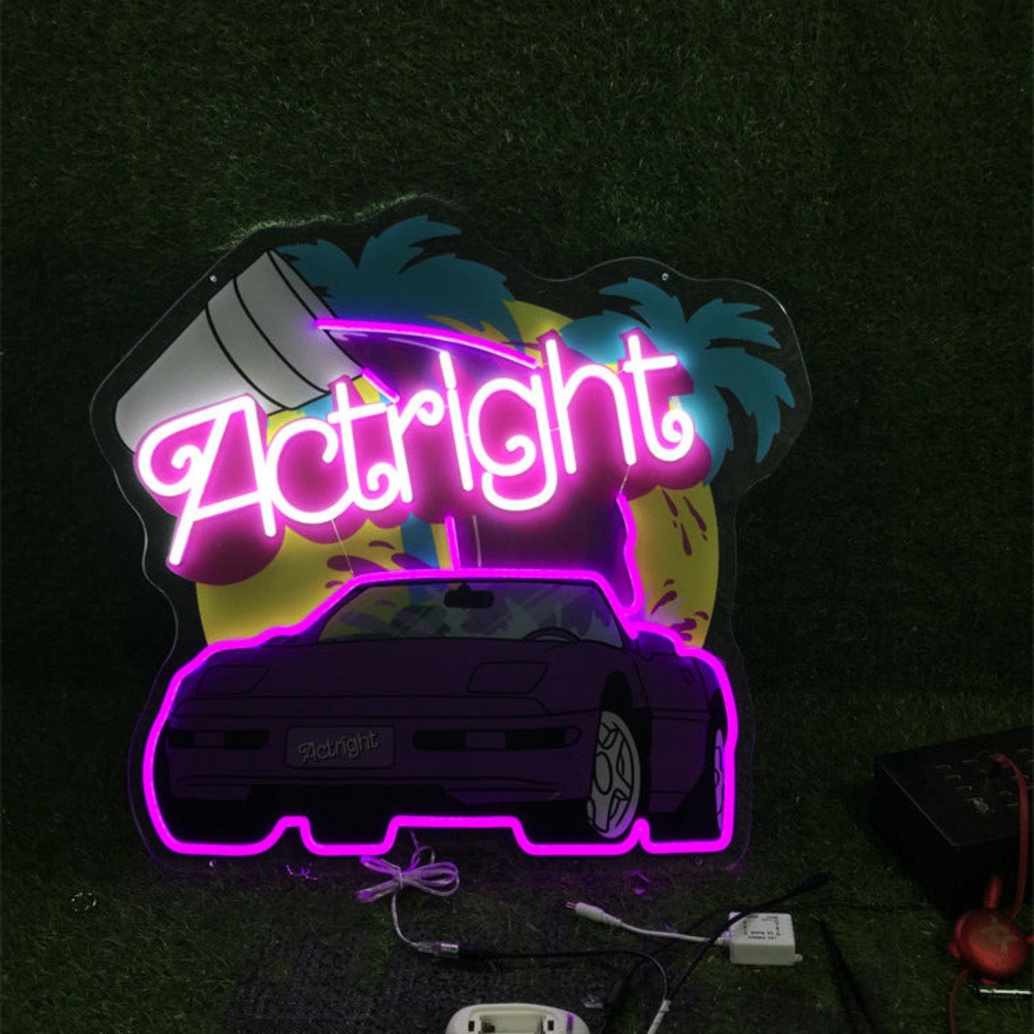 Vibrant Uv Actright With Car Led Neon Sign | Shineneon