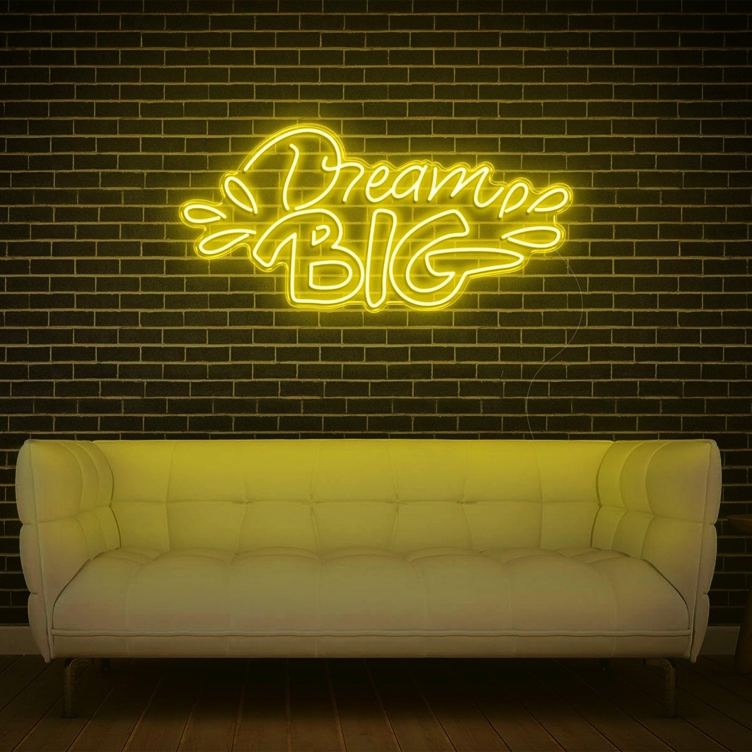 Vibrant Yellow Dream Big Led Neon Sign For Cozy Home Studio Decor | Shineneon