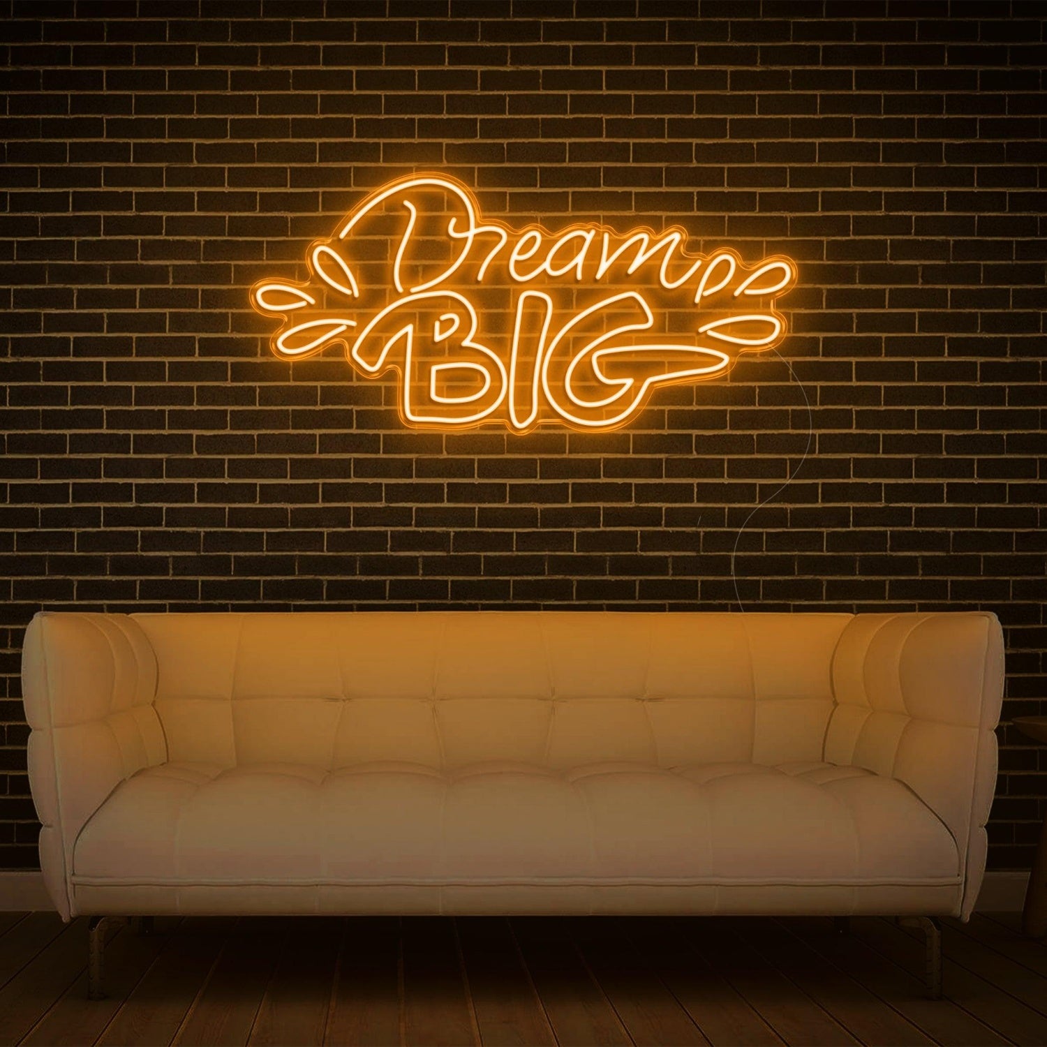 Vibrant Yellow Dream Big Led Neon Sign For Cozy Home Studio Decor | Shineneon
