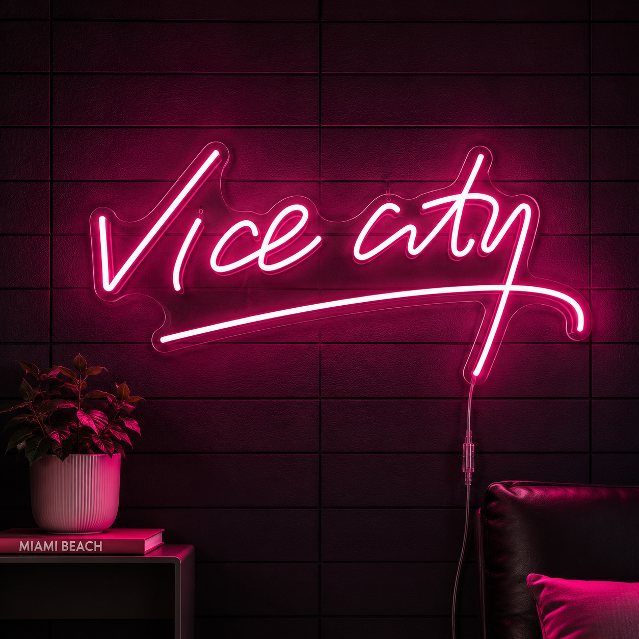 Vice City LED Neon Sign - 03 Real Lifestyle Scene