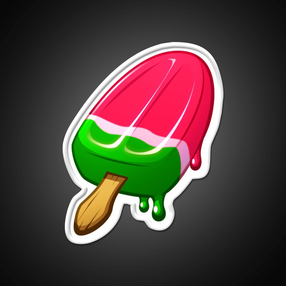 Video Game Popsicle Melon Snack Food Led Neon Sign Rgb Color - Shineneon