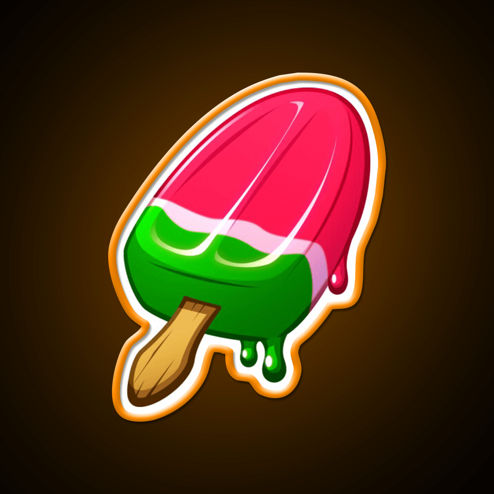 Video Game Popsicle Melon Snack Food Led Neon Sign Rgb Color - Shineneon
