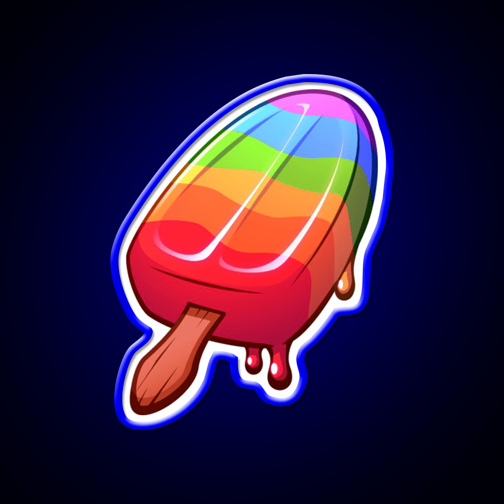 Video Game Popsicle Rainbow Snack Food Led Neon Sign Rgb Color - Shineneon