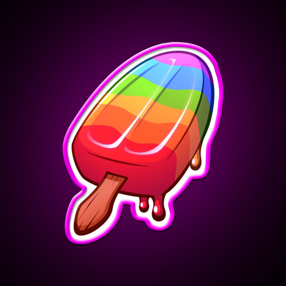 Video Game Popsicle Rainbow Snack Food Led Neon Sign Rgb Color - Shineneon
