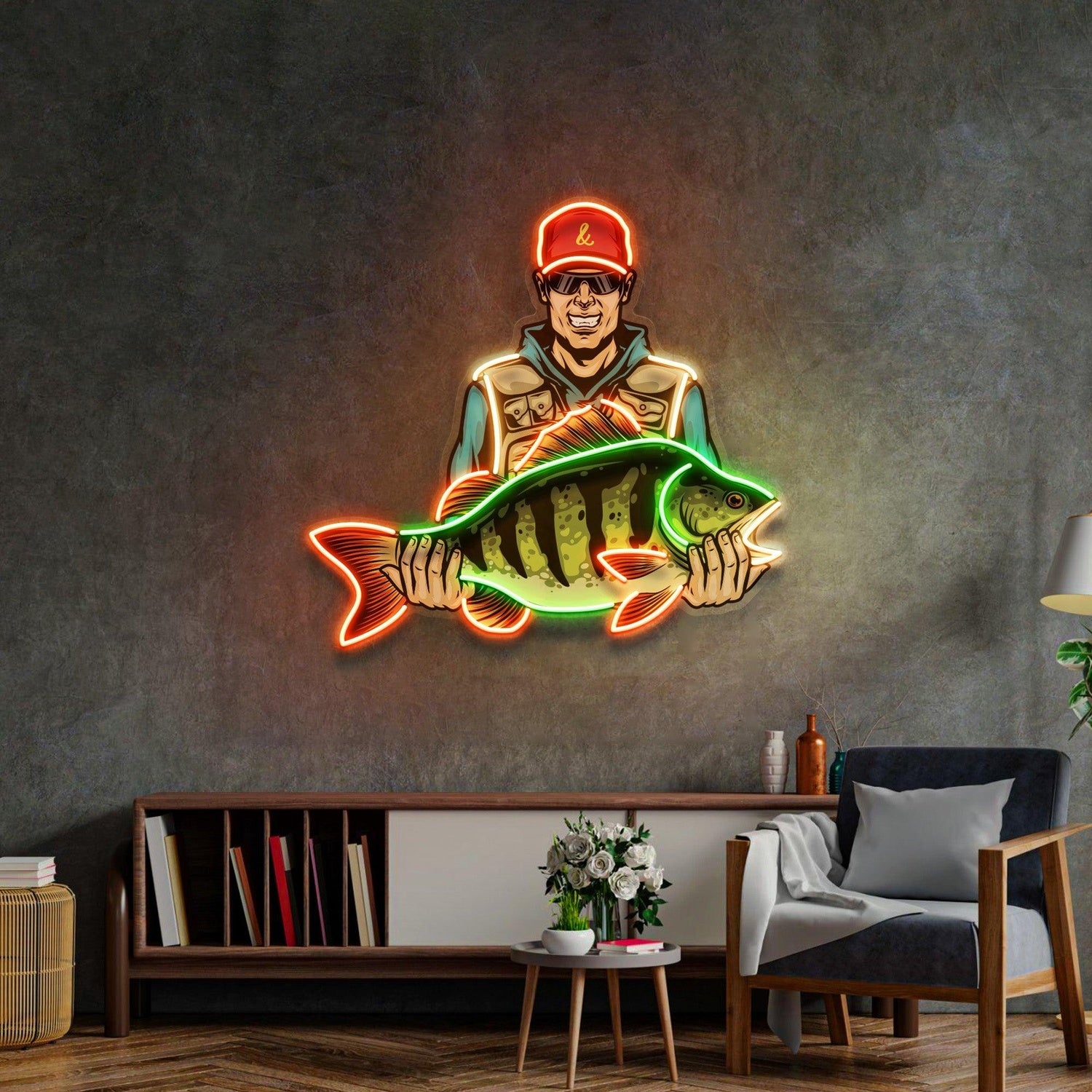 Viking Helmet Axes Blue Yellow Uv Printed Led Neon Sign For Indoor Wall Art Decor | Shineneon