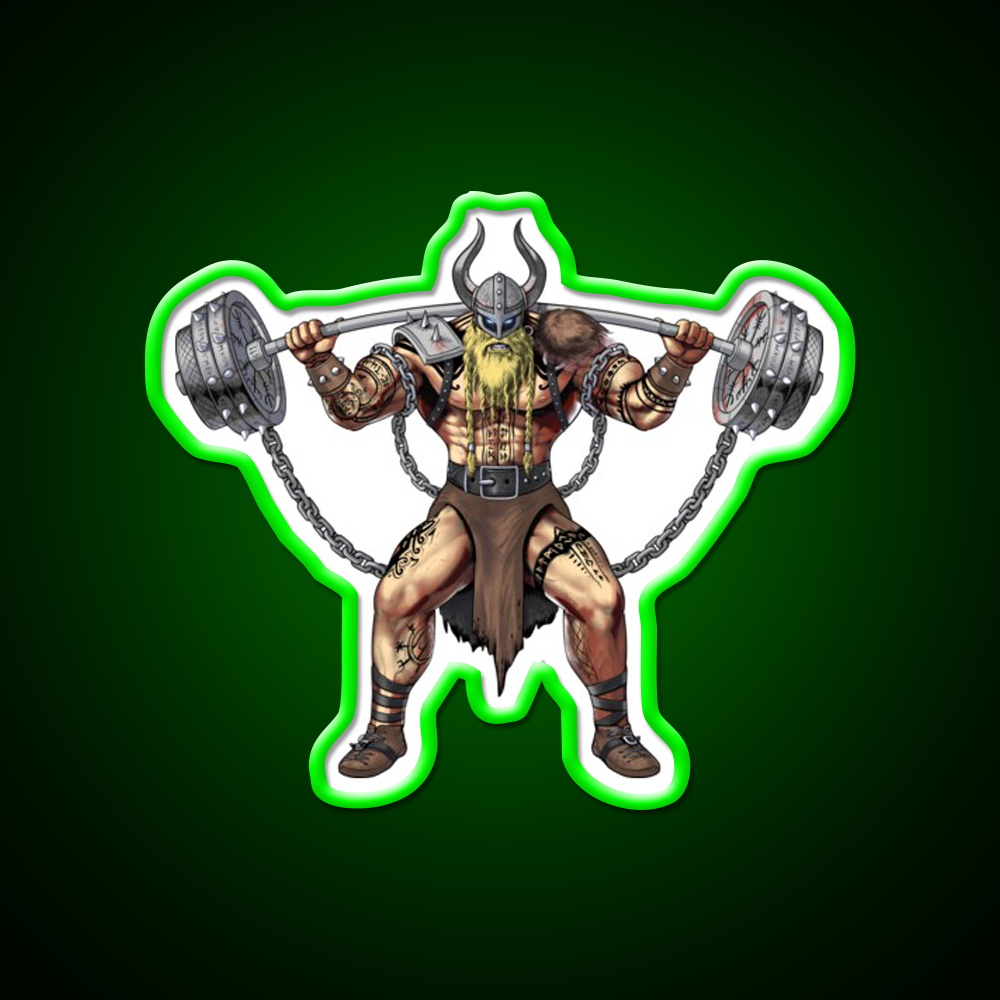 Viking Warrior Bodybuilder Gym Fitness Led Neon Sign Rgb Color - LED neon sign view 8