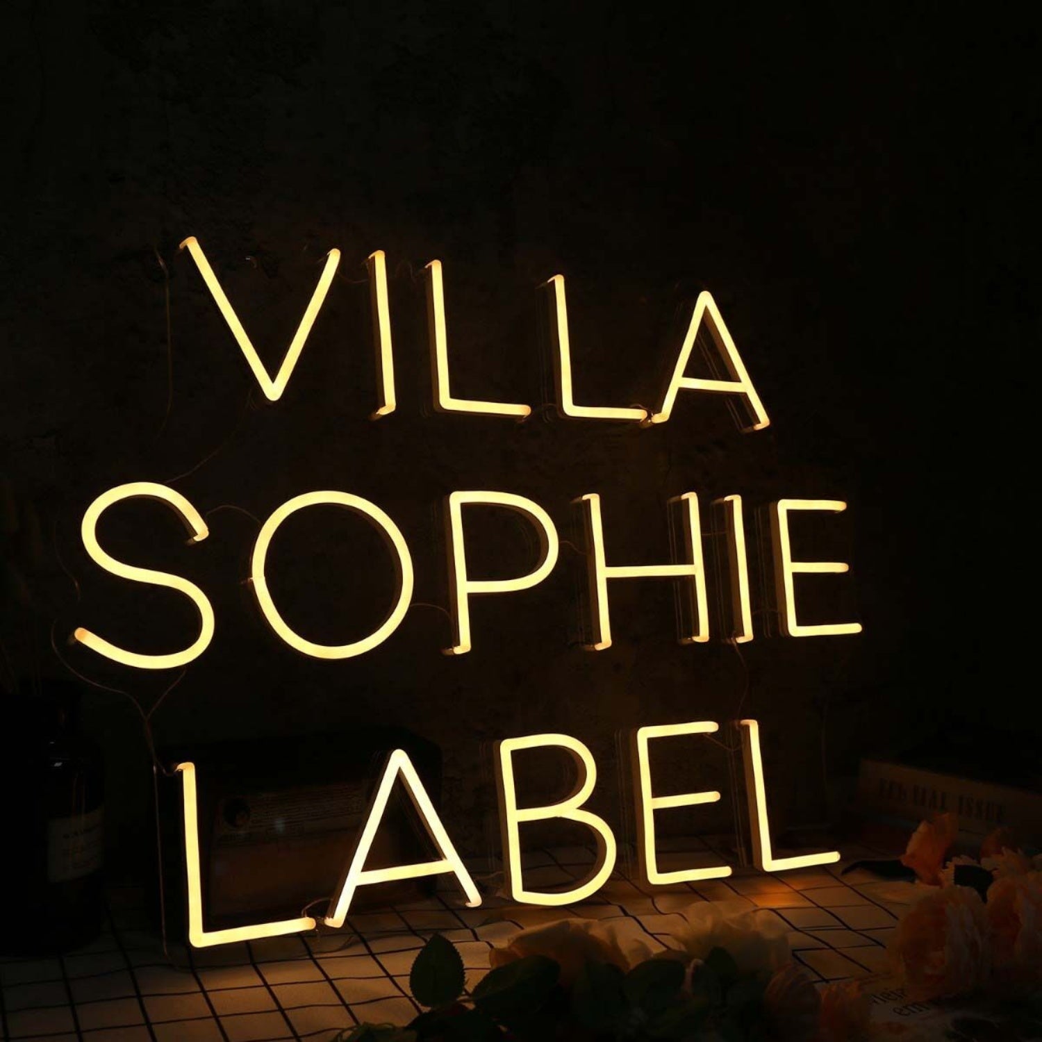 Villa Sophie Label Yellow Led Neon Sign - Shineneon