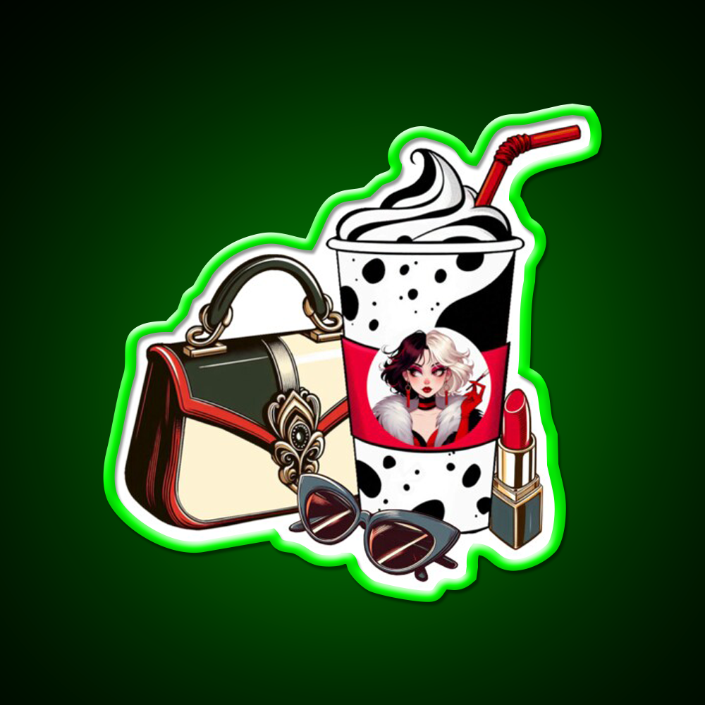 Villain Vibes Latte Cafe Led Neon Sign Espresso Bar Art Rgb Color