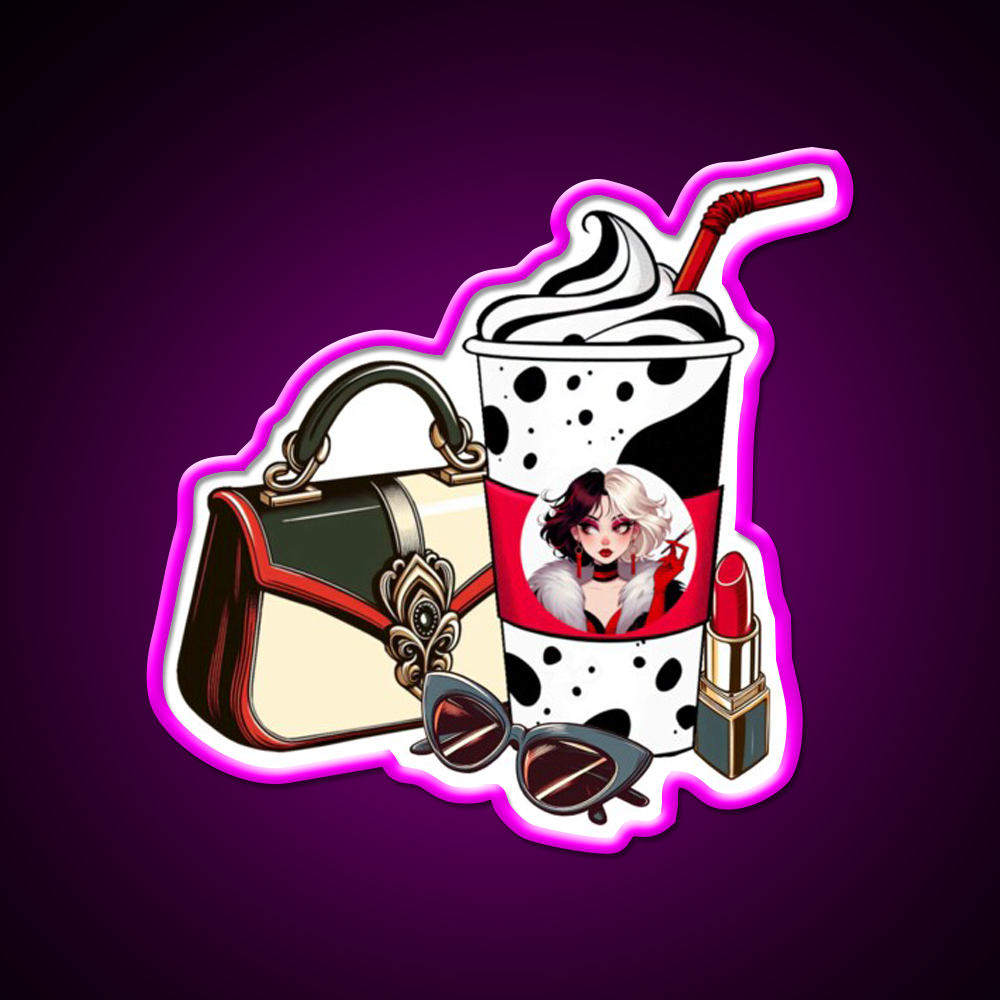 Villain Vibes Latte Cafe Led Neon Sign Espresso Bar Art Rgb Color