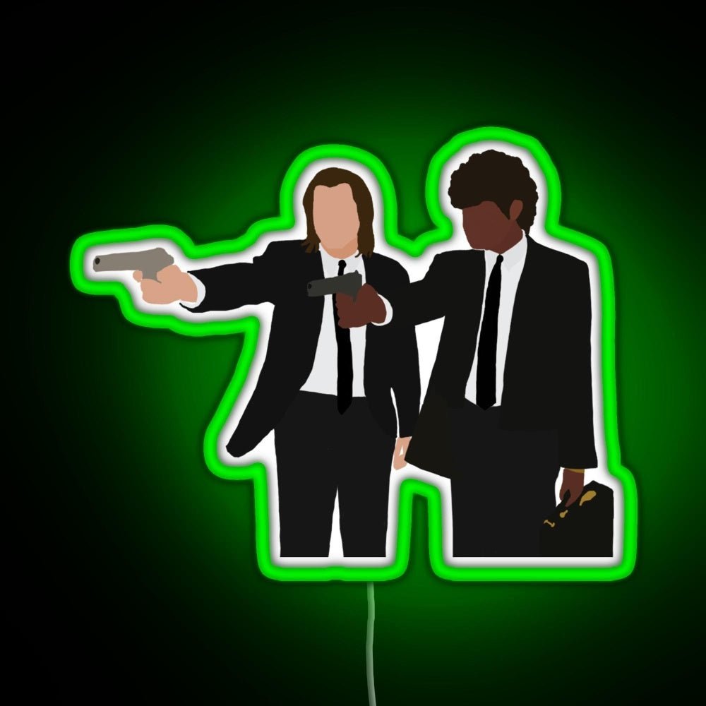 Vincent And Jules From Pulp Fiction Rgb Led Neon Sign Pop Wall Art - Shineneon