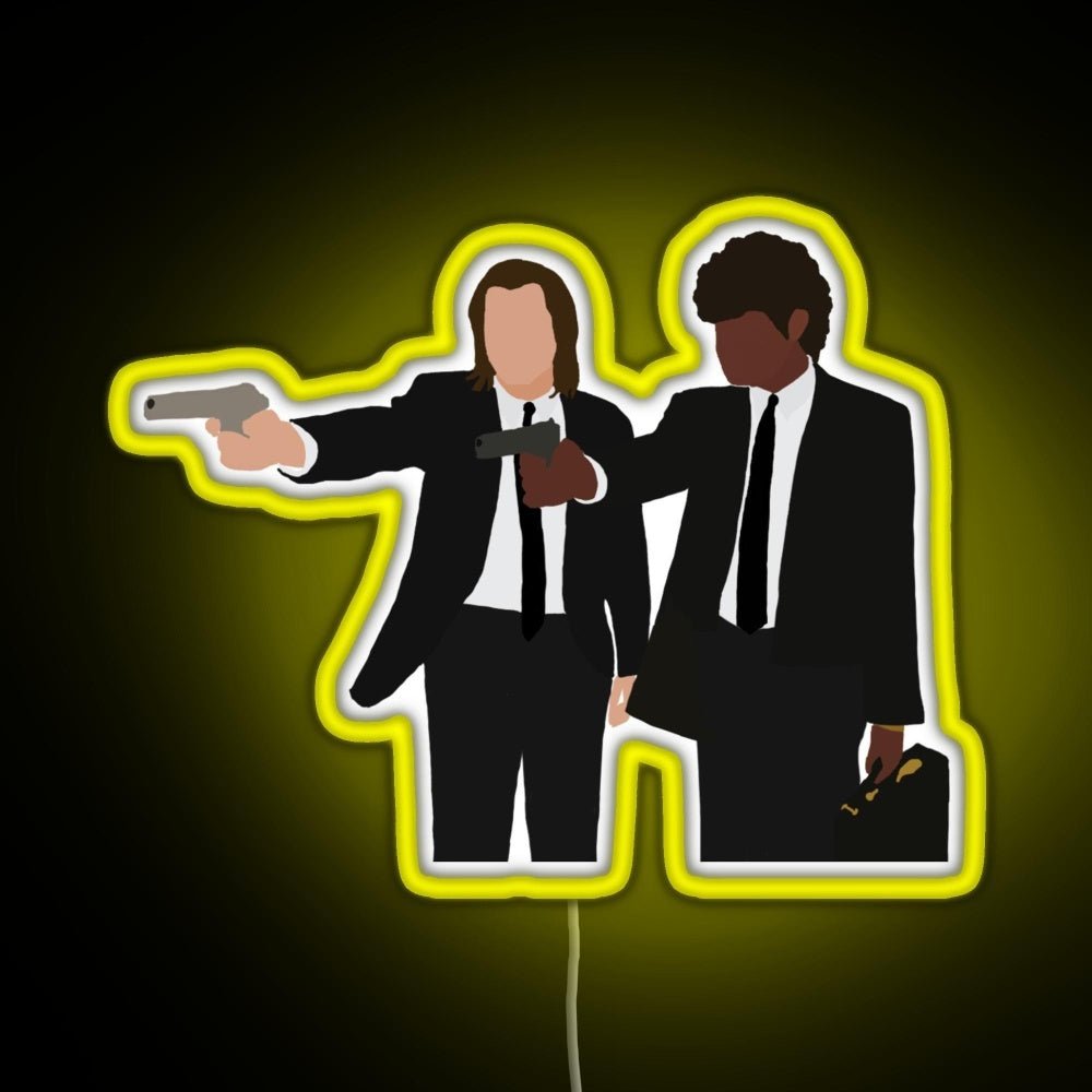Vincent And Jules From Pulp Fiction Rgb Led Neon Sign Pop Wall Art - Shineneon