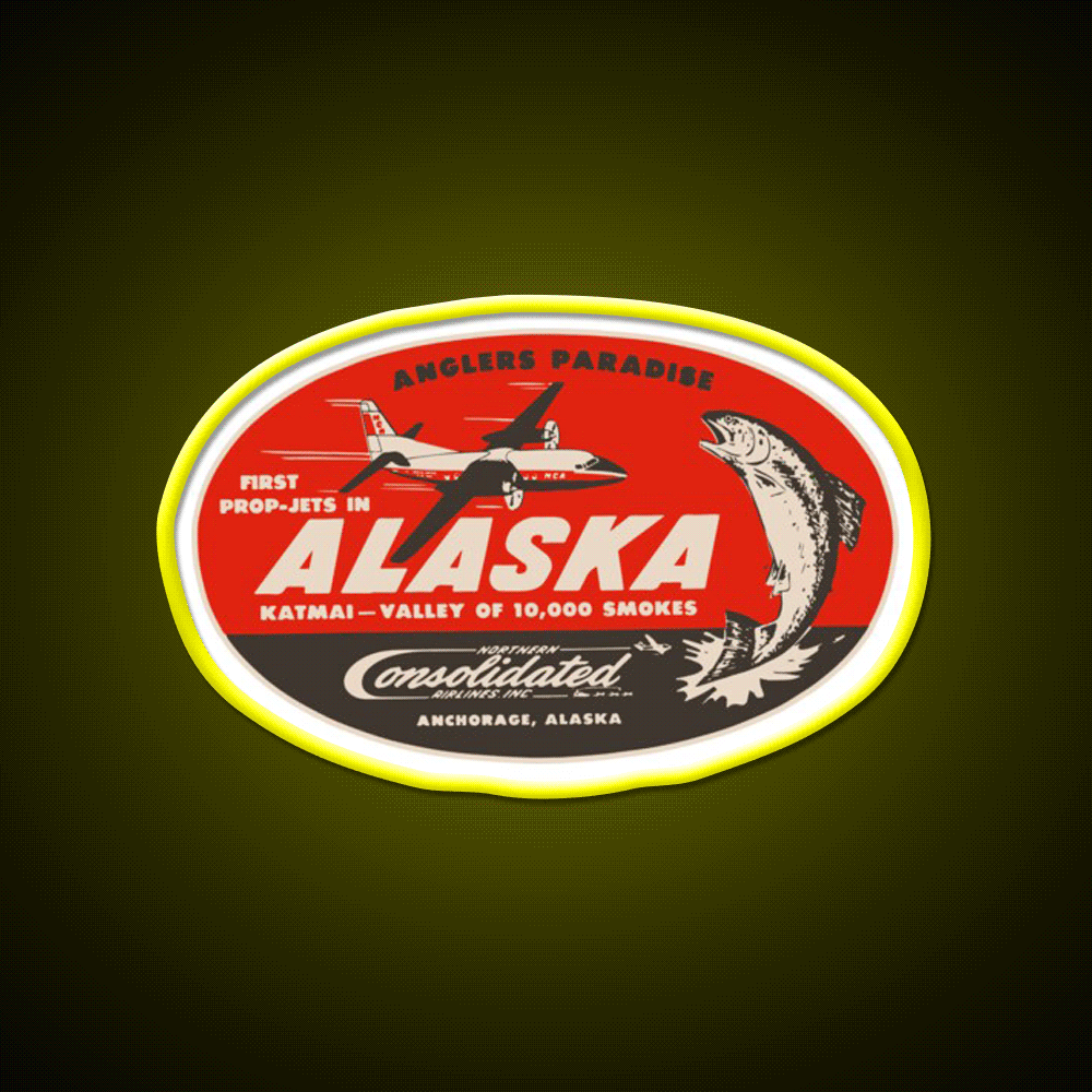 Vintage Alaska Airlines Whiskey Drink Bar Led Neon Sign Rgb Color