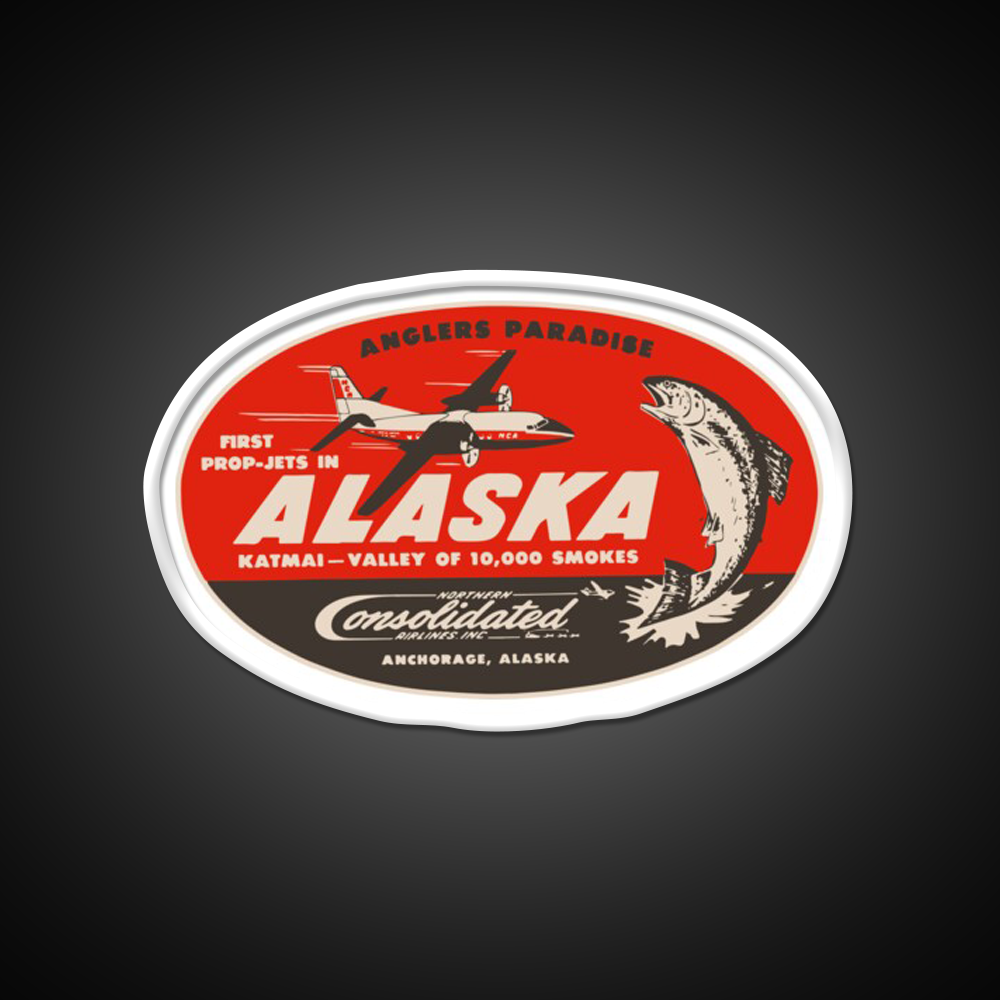 Vintage Alaska Airlines Whiskey Drink Bar Led Neon Sign Rgb Color