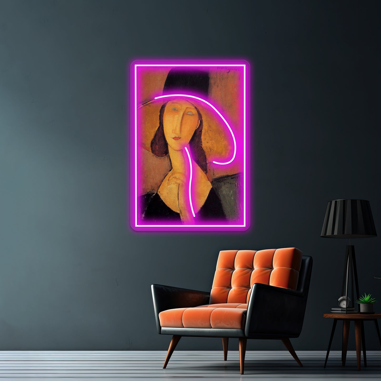 Vintage Amedeo Modigliani Woman With Hat Circa1920 Fine Art Wall Artwork Neon Signs | Shineneon