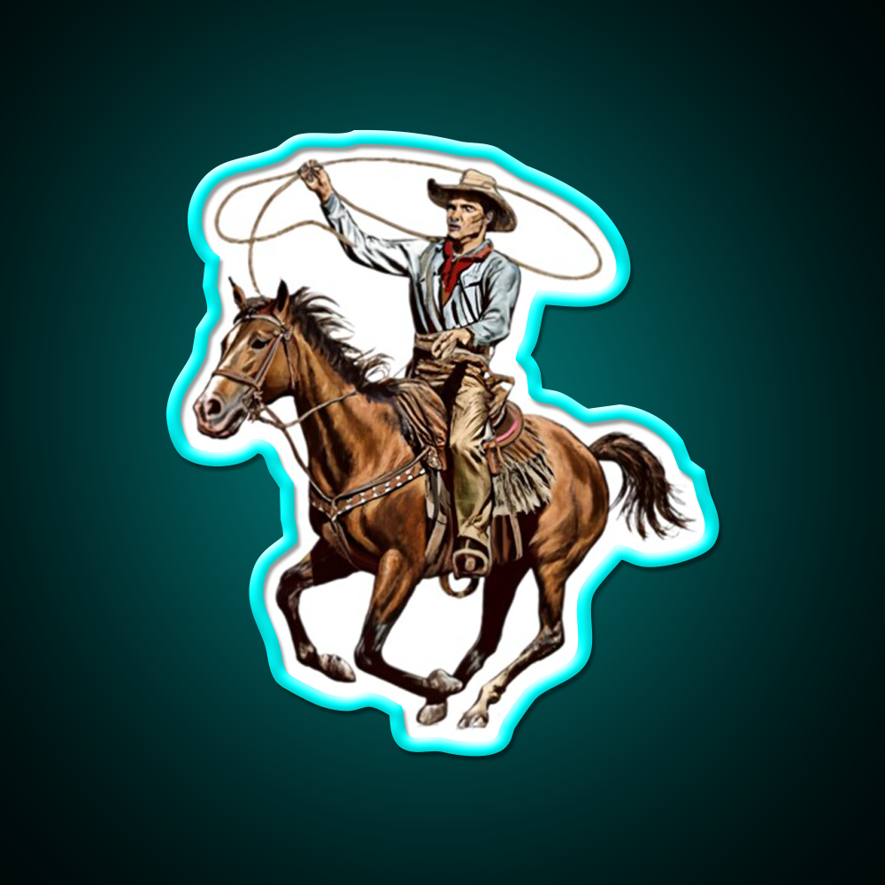 Vintage American Cowboy Whiskey Drink Bar Led Neon Sign Rgb Color