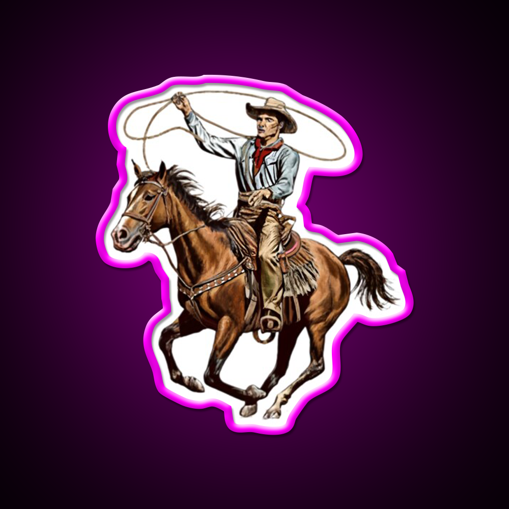 Vintage American Cowboy Whiskey Drink Bar Led Neon Sign Rgb Color