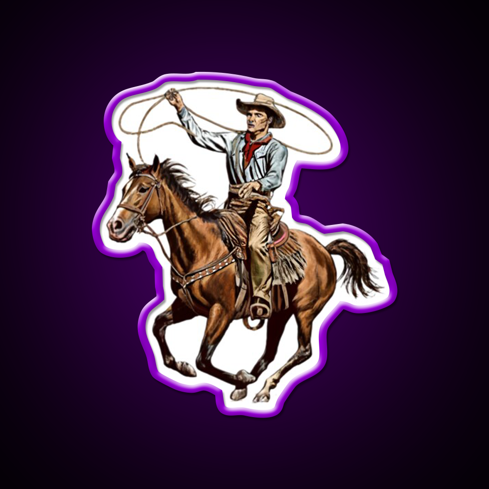 Vintage American Cowboy Whiskey Drink Bar Led Neon Sign Rgb Color