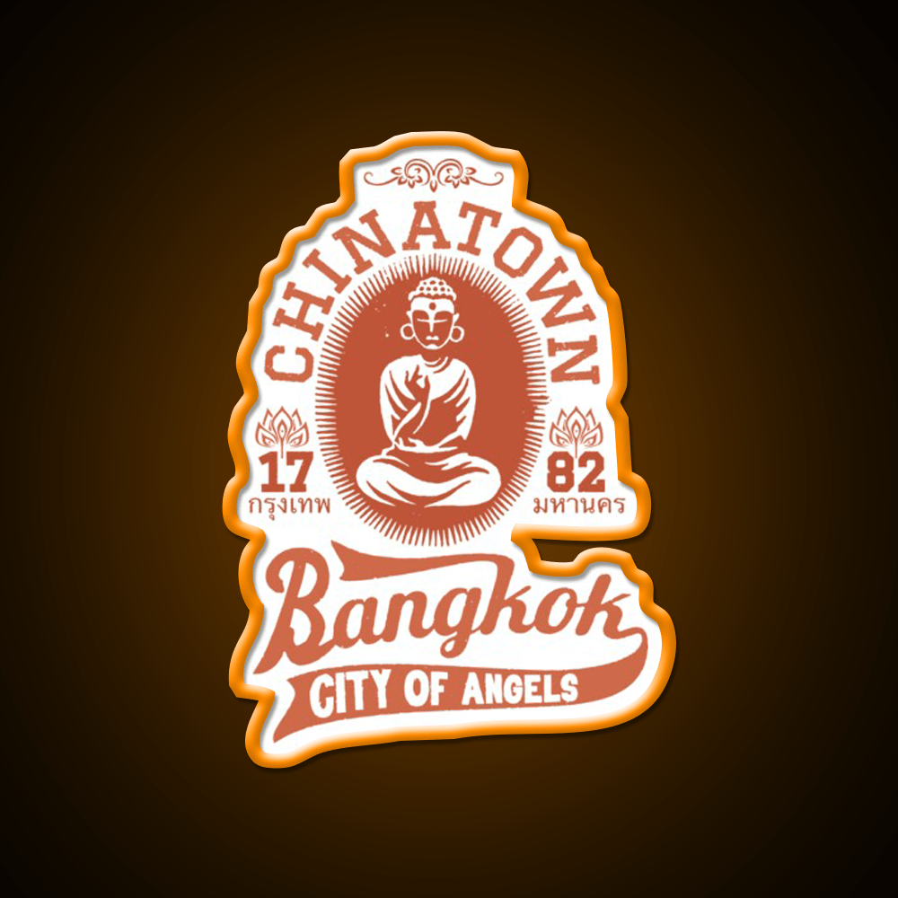 Vintage Bangkok Buddha Logo Asian Cultural Led Neon Sign For Home Rgb Color - Shineneon