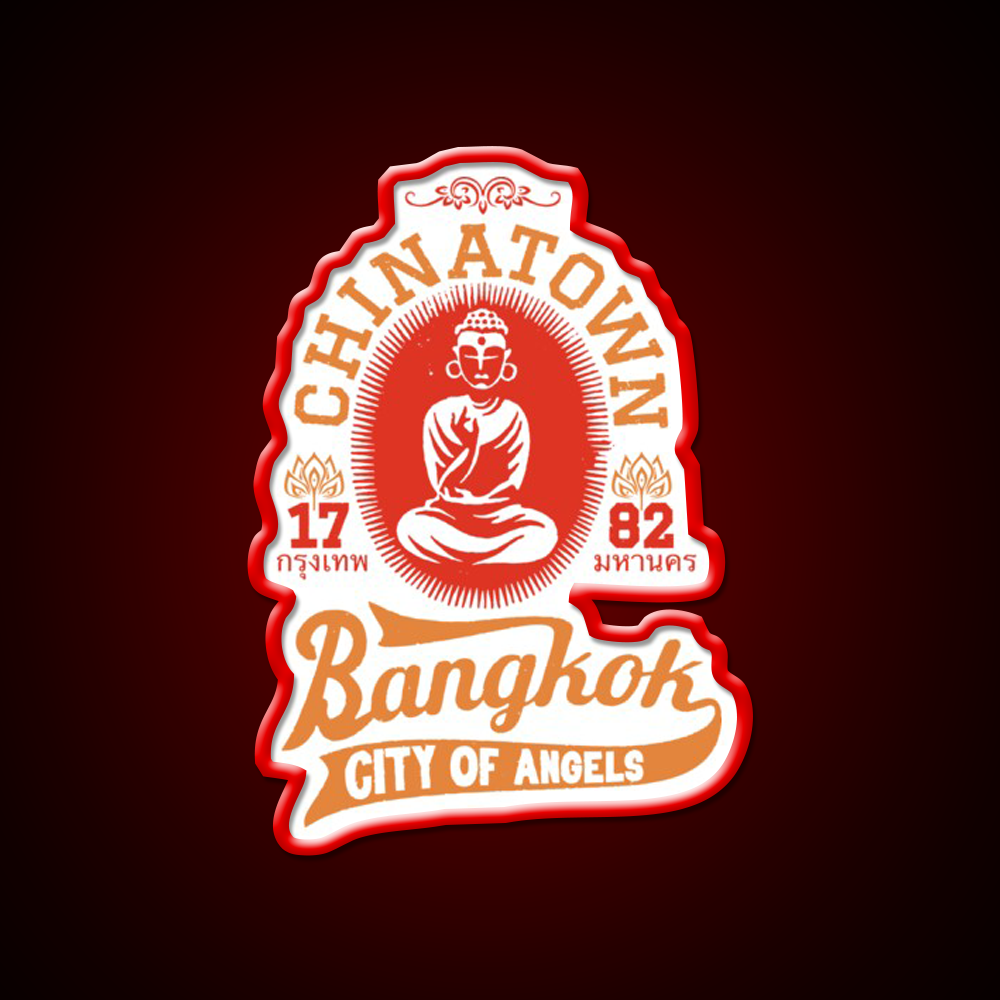 Vintage Bangkok Buddha Logo Asian Cultural Led Neon Sign Wall Art Rgb Color - LED neon sign view 10