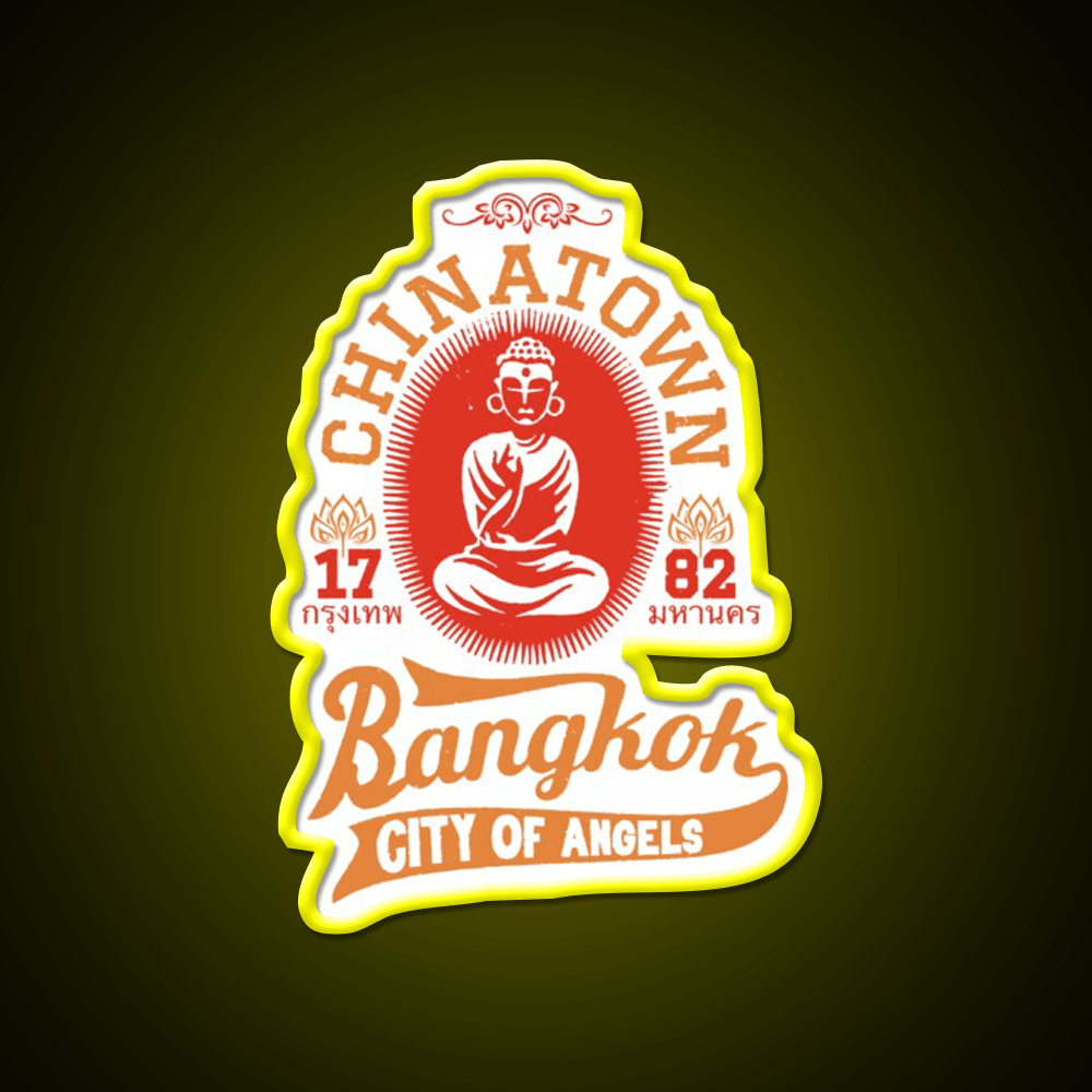 Vintage Bangkok Buddha Logo Asian Cultural Led Neon Sign Wall Art Rgb Color - Shineneon