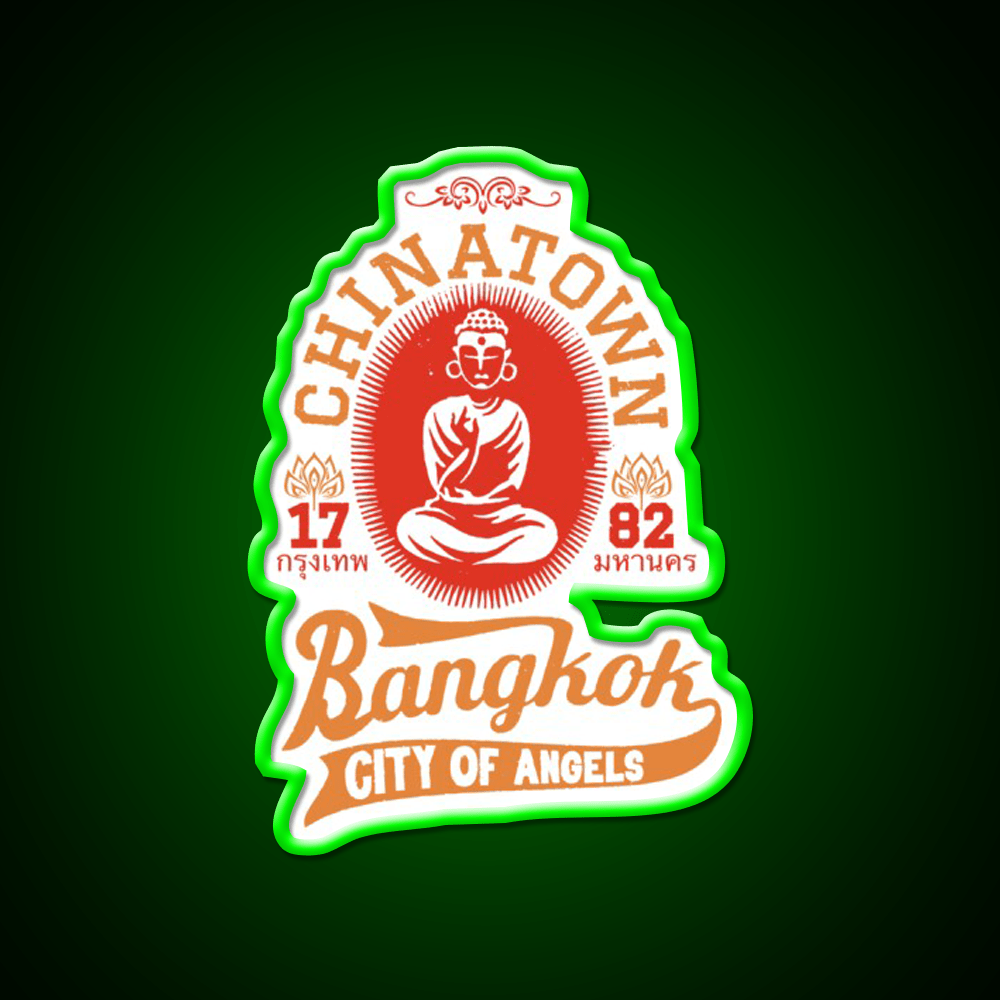 Vintage Bangkok Buddha Logo Asian Cultural Led Neon Sign Wall Art Rgb Color - Shineneon