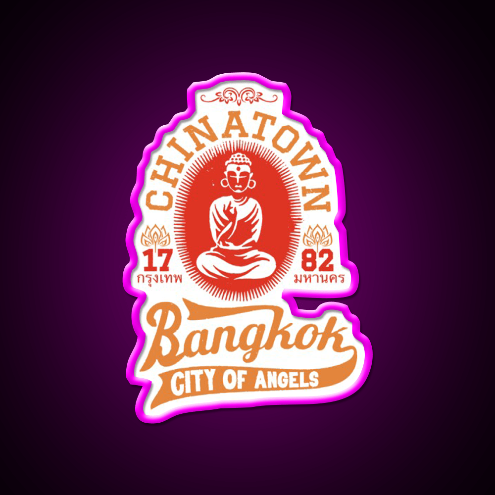 Vintage Bangkok Buddha Logo Asian Cultural Led Neon Sign Wall Art Rgb Color - Shineneon