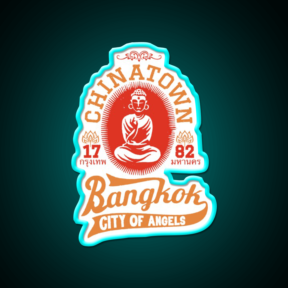 Vintage Bangkok Buddha Logo Asian Cultural Led Neon Sign Wall Art Rgb Color - Shineneon