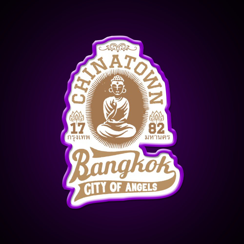Vintage Bangkok Buddha Logo Retro Thai Asian Cultural Led Neon Sign Rgb Color - LED neon sign view 9