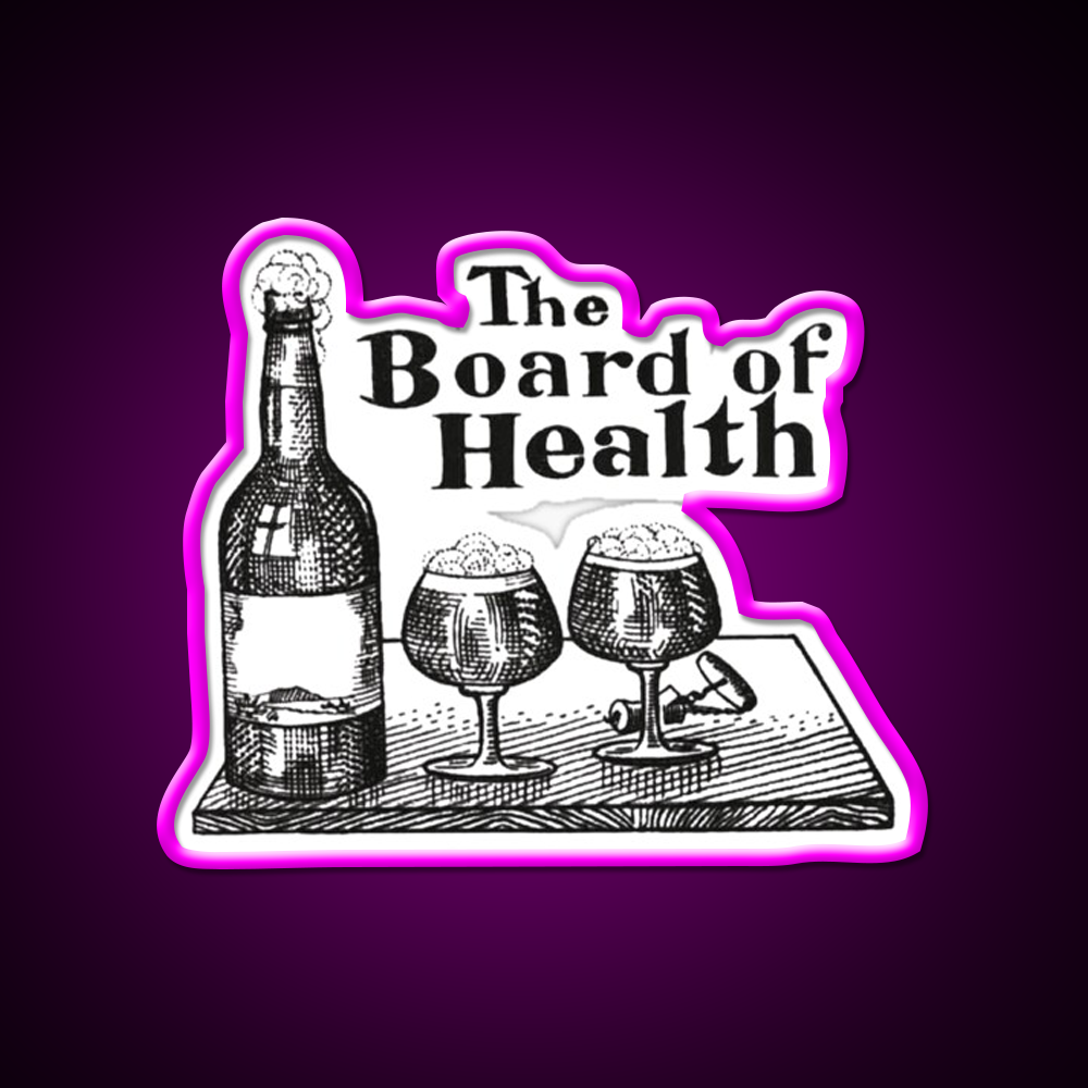 Vintage Beer Ad Board Of Health Beer Bar Decor Led Neon Sign Rgb Color - Neon sign mounted on wall in room