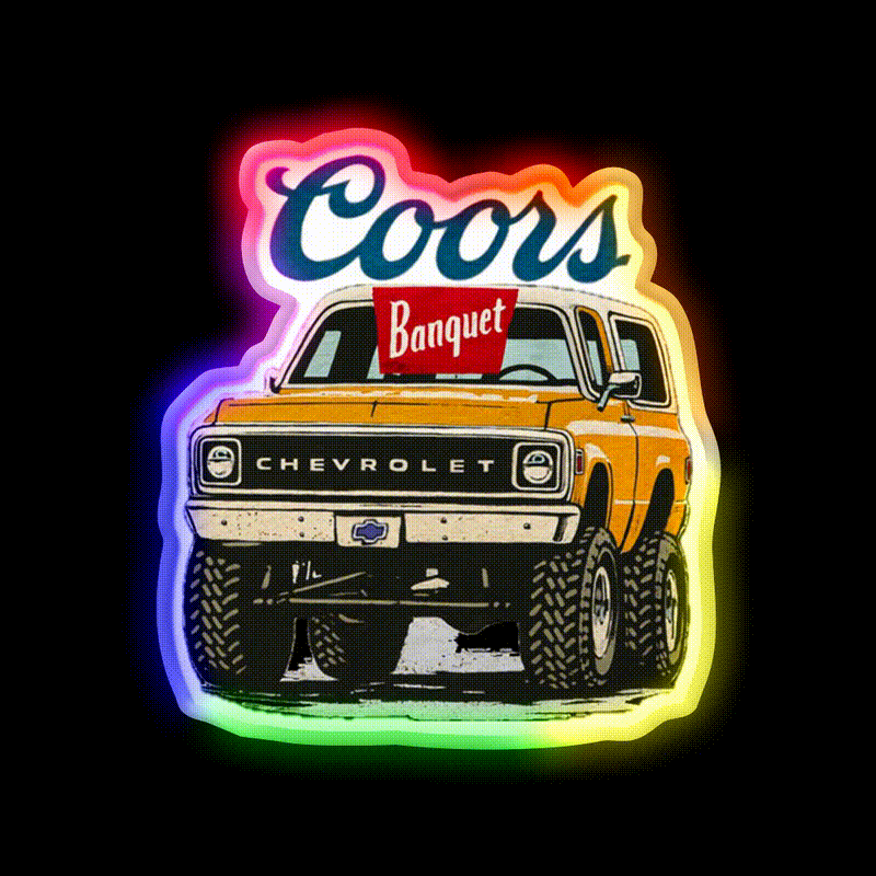 Vintage Beer Truck Beer Bar Decor Led Neon Sign Wall Art Rgb Color - LED neon sign close-up detail