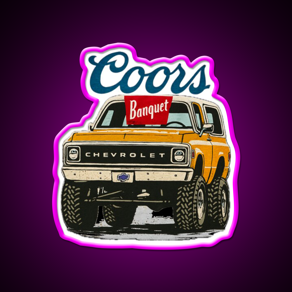 Vintage Beer Truck Beer Bar Decor Led Neon Sign Wall Art Rgb Color - Neon sign mounted on wall in room