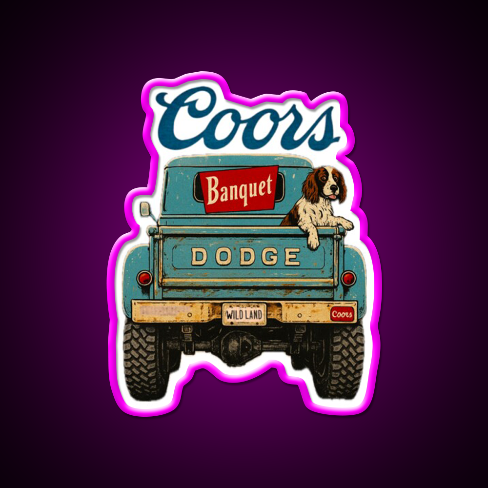 Vintage Beer Truck Beer Bar Decor Led Neon Sign Wall Decor Rgb Color - Neon sign mounted on wall in room