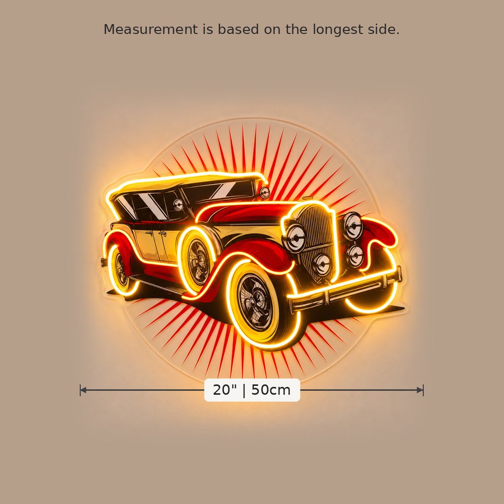 Vintage Black Gold Car LED Neon Sign - Shineneon