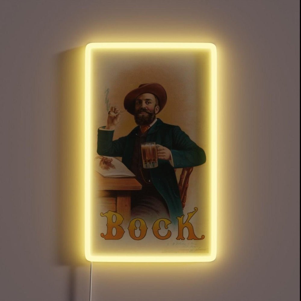 Vintage Bock Beer Poster Bock Beer 1894 Rgb Led Neon Sign - Shineneon