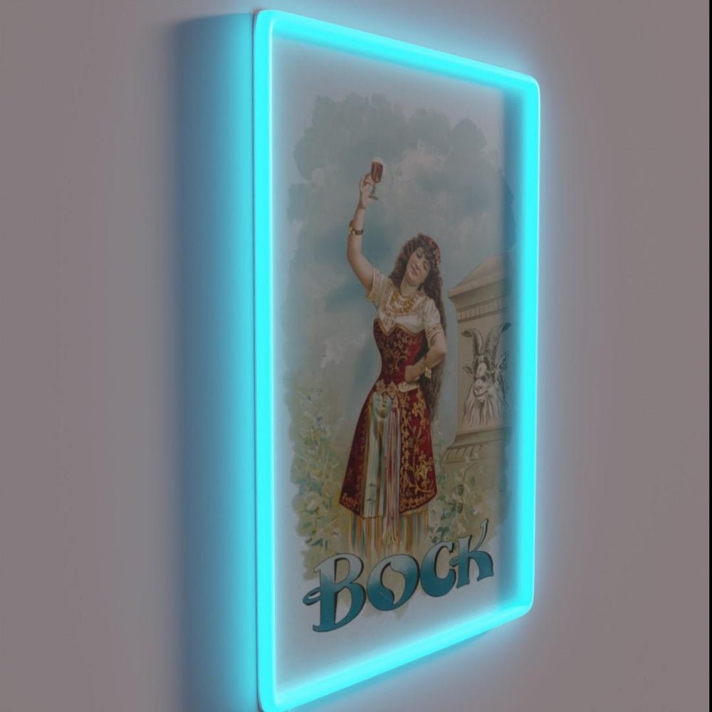 Vintage Bock Beer Poster Bock Miranda No Jerome Rgb Led Neon Sign - Shineneon