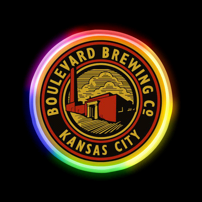 Vintage Boulevard Beer Co Bottle Cap Beer Bar Decor Led Neon Sign Rgb Color - LED neon sign close-up detail