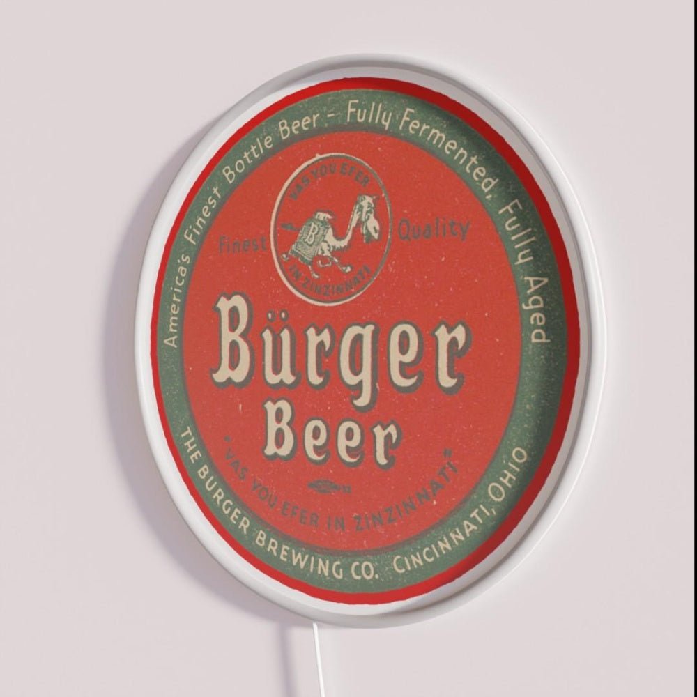 Vintage Burger Beer The Burger Cincinnati Ohio Rgb Led Neon Sign - Shineneon