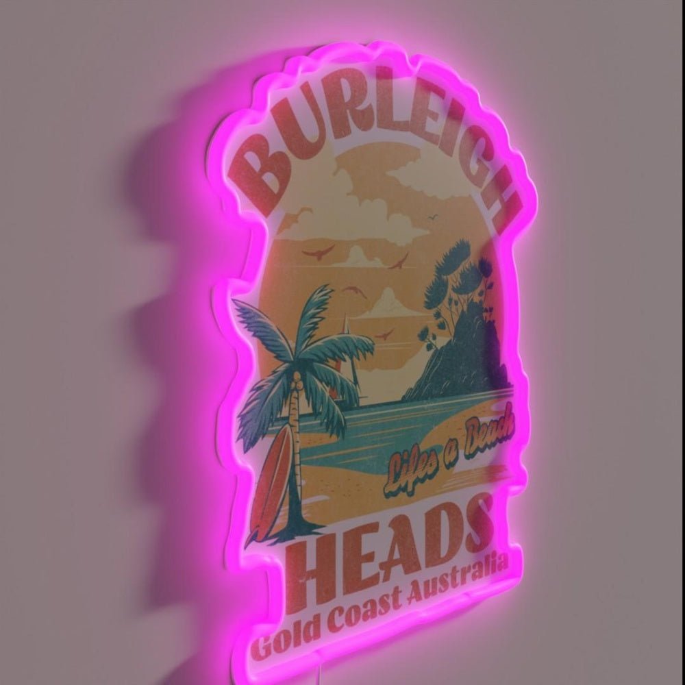 Vintage Burleigh Heads Design Rgb Led Neon Sign - Shineneon