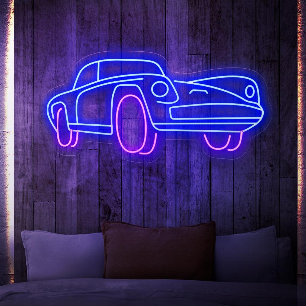 Vintage Car Blue And Pink Led Neon Sign For Bedroom Wall Art Decor | Shineneon