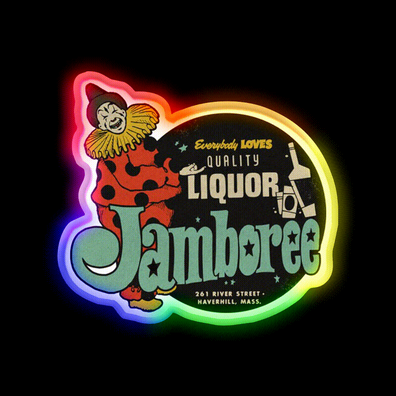 Vintage Clown Dive Bar Cocktail Bar Decor Led Neon Sign Rgb Color - LED neon sign close-up detail