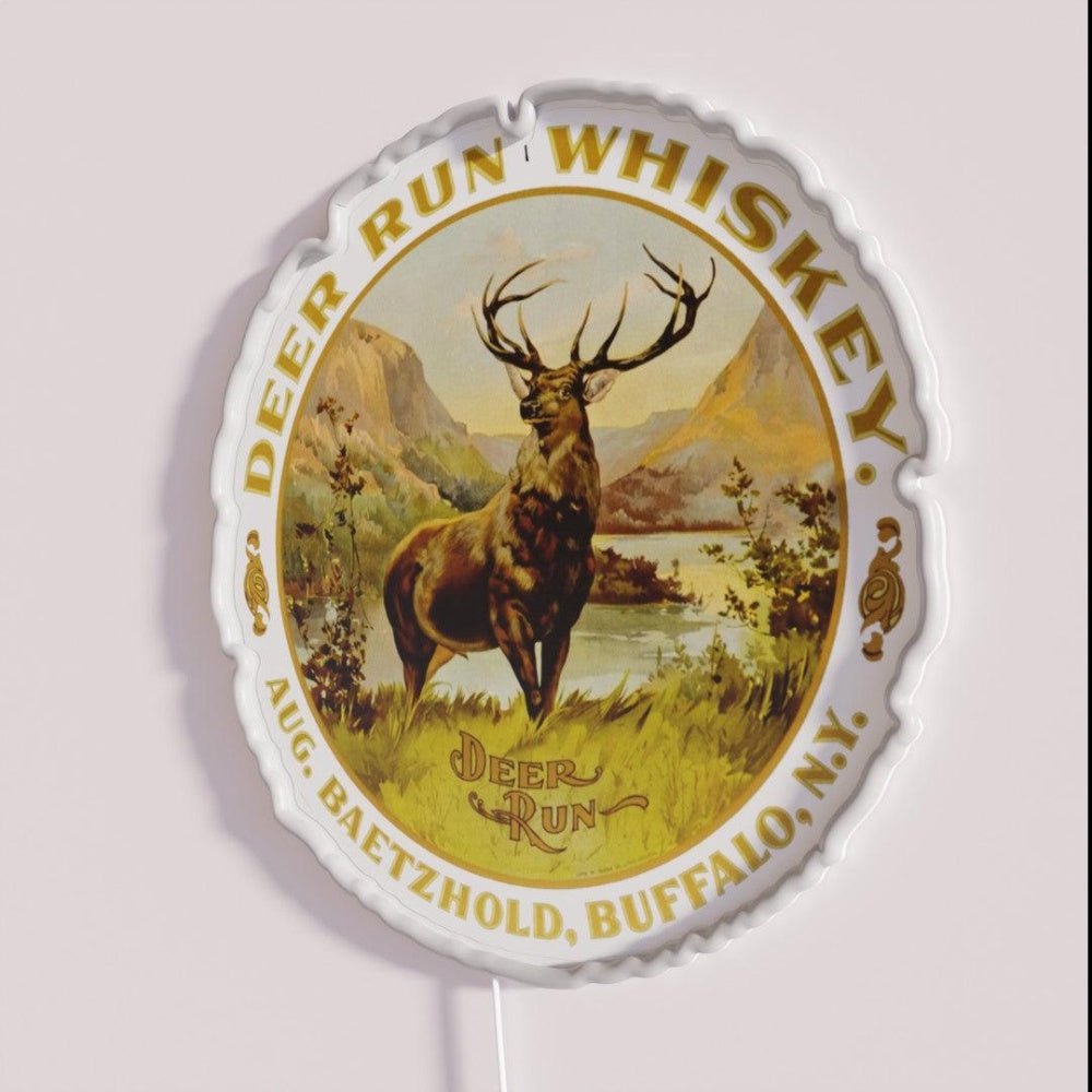 Vintage Deer Run Whiskey Buffalo New York Rgb Led Neon Sign - Shineneon