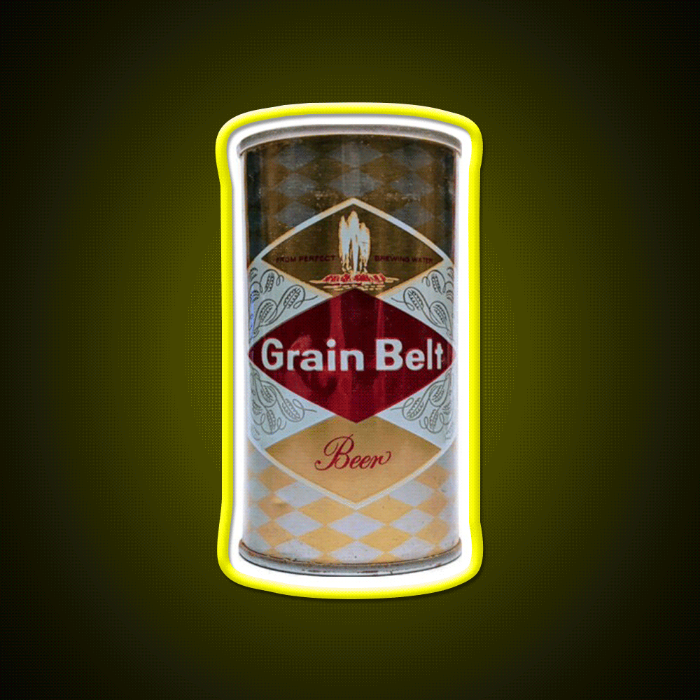 Vintage Grain Belt Beer Can Beer Bar Decor Led Neon Sign Rgb Color - Custom LED neon sign front view