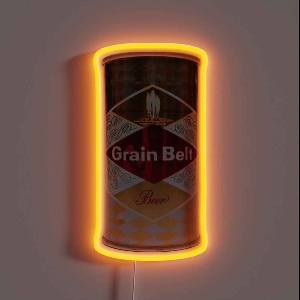 Vintage Grain Belt Beer Can Rgb Led Neon Sign - Shineneon