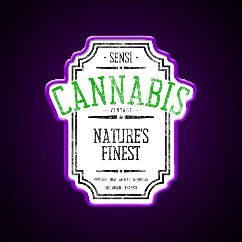 Vintage Hemp Inspired Green Leaf Led Neon Sign Rgb Color - Shineneon