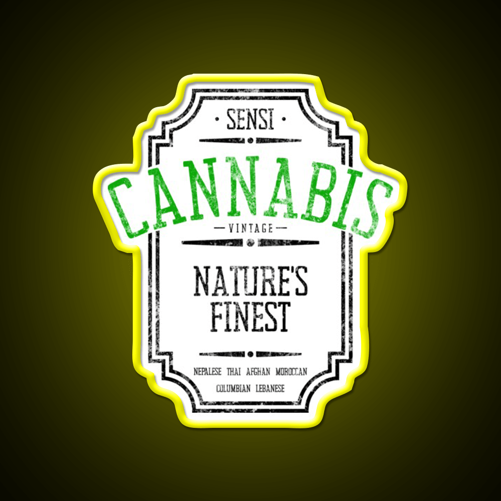 Vintage Hemp Inspired Green Leaf Led Neon Sign Rgb Color - Shineneon