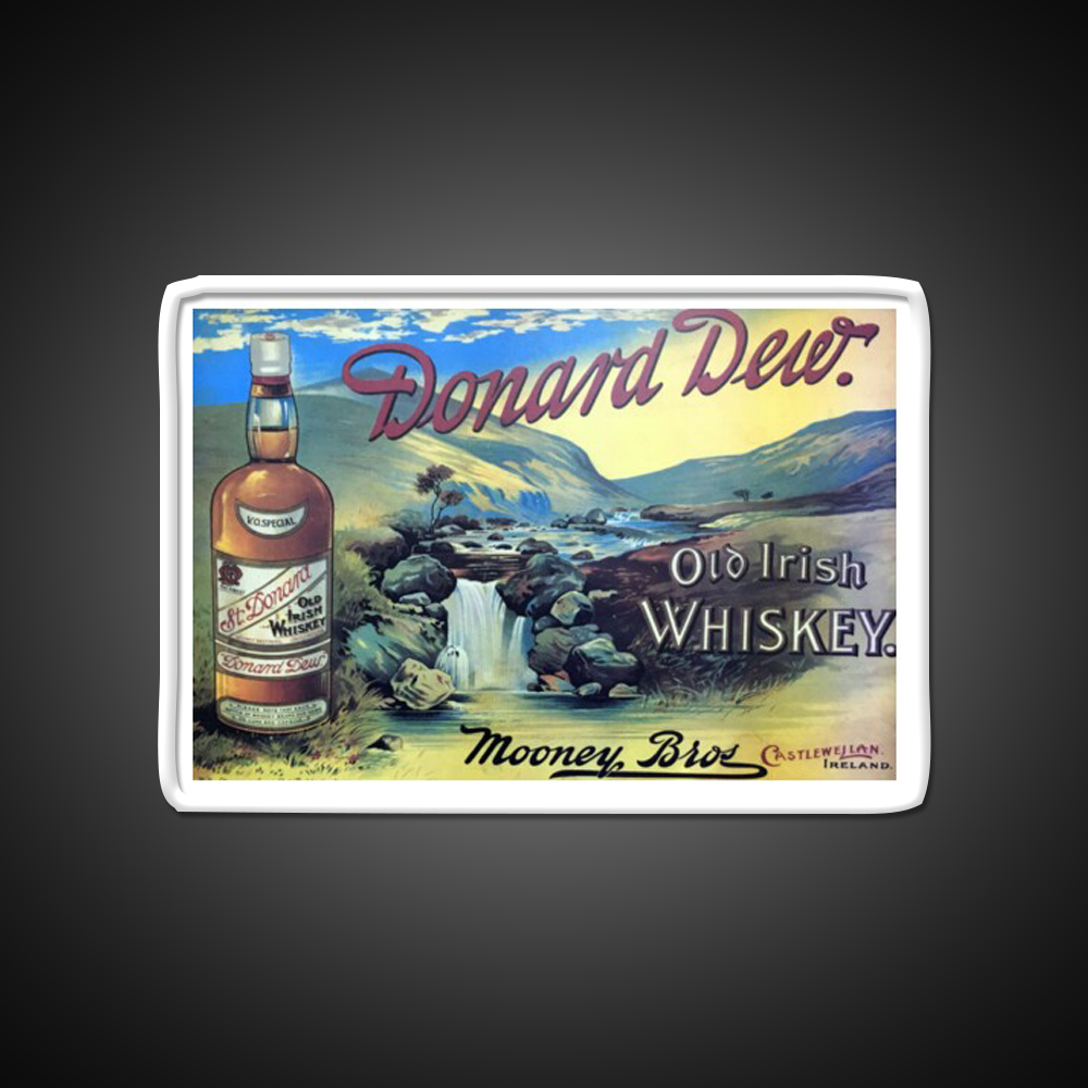 Vintage Irish Whiskey Poster Whiskey Drink Bar Led Neon Sign Rgb Color