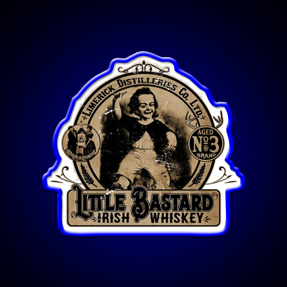 Vintage Little Bastard Irish Whiskey Drink Bar Led Neon Sign Rgb Color